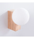 Bulbo Globe Wall Lights Natural Wood White 1x G9-6