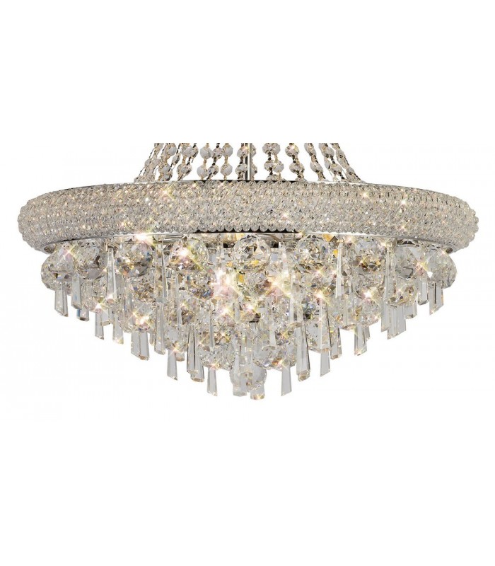 Ceiling Pendant Chandelier 9 Light Polished Chrome, Crystal - 8