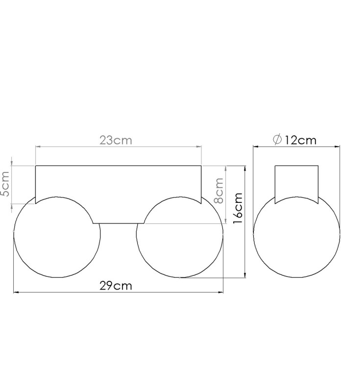 Bulbo Globe Ceiling Light Natural Wood White 2x G9-9