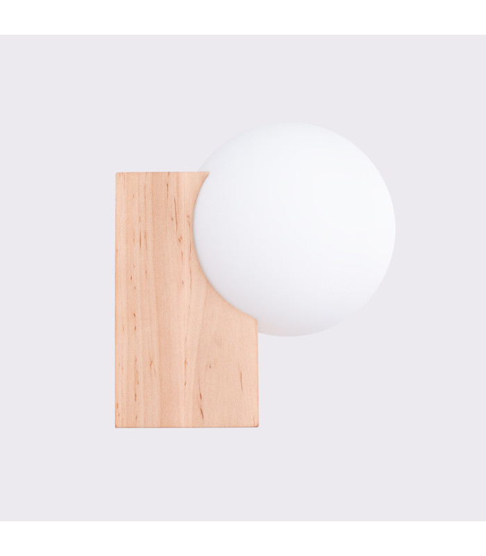 Bulbo Globe Wall Lights Natural Wood White 1x G9-9
