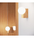 Bulbo Globe Wall Lights Natural Wood White 1x G9-13