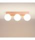 Bulbo Globe Ceiling Light Natural Wood White 3x G9-3