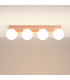 Bulbo Globe Ceiling Light Natural Wood White 4x G9-3
