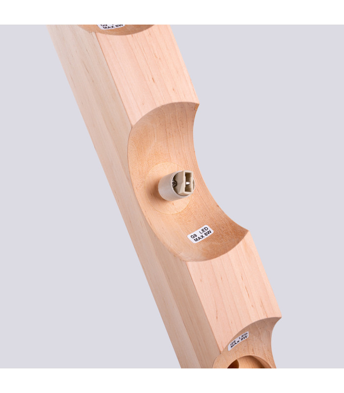 Bulbo Globe Ceiling Light Natural Wood White 4x G9-6