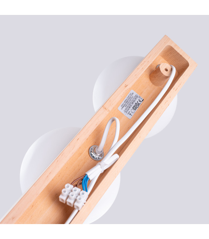 Bulbo Globe Ceiling Light Natural Wood White 4x G9-7