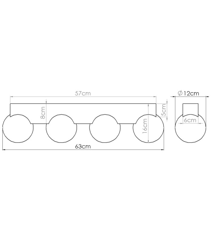 Bulbo Globe Ceiling Light Natural Wood White 4x G9-9