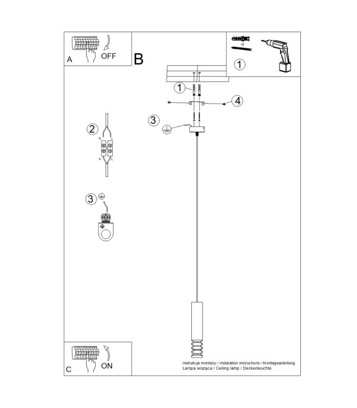 Lami Slim Pendant Ceiling Light White 1x GU10-11