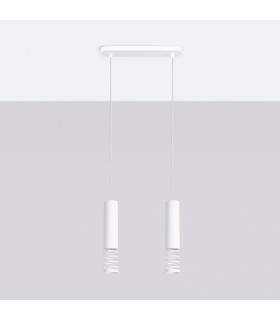 Lami Bar Pendant Ceiling Light White 2x GU10-2