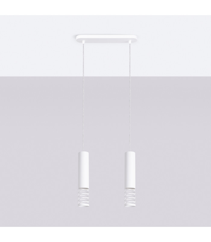 Lami Bar Pendant Ceiling Light White 2x GU10-2