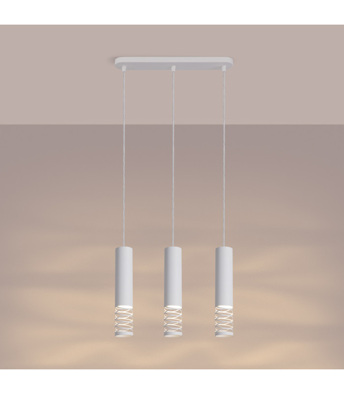 Lami Bar Pendant Ceiling Light White 3x GU10-3
