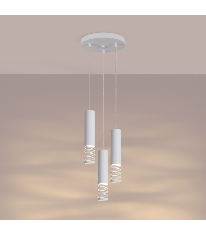 Lami Cluster Pendant Ceiling Light White 3x GU10-3
