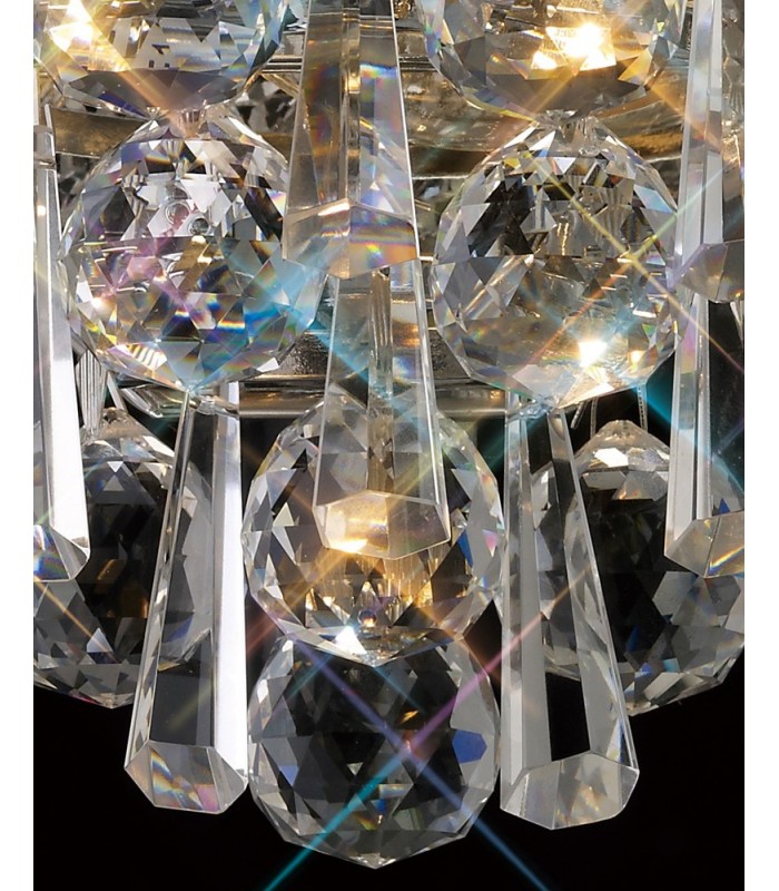 Ceiling Pendant Chandelier 9 Light Polished Chrome, Crystal - 16