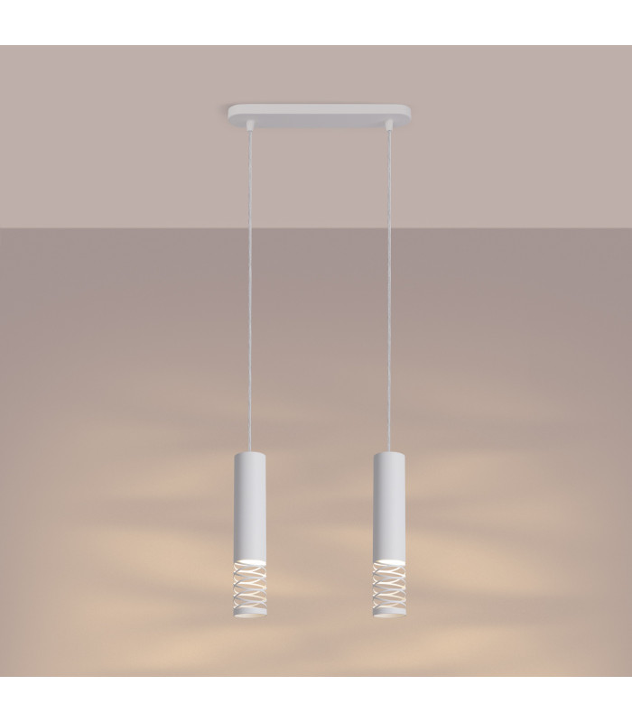 Lami Bar Pendant Ceiling Light White 2x GU10-3