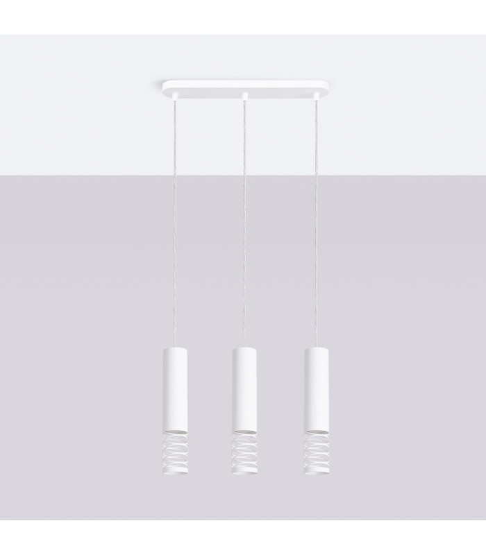 Lami Bar Pendant Ceiling Light White 3x GU10-2