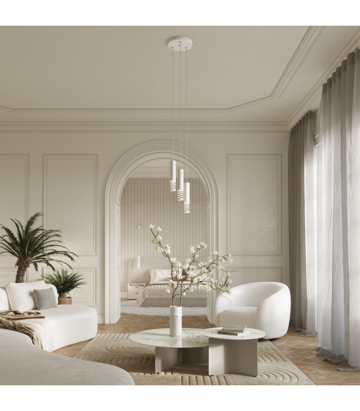 Lami Cluster Pendant Ceiling Light White 3x GU10-12