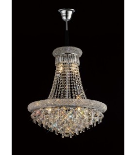 Ceiling Pendant Chandelier 13 Light Polished Chrome, Crystal - 2