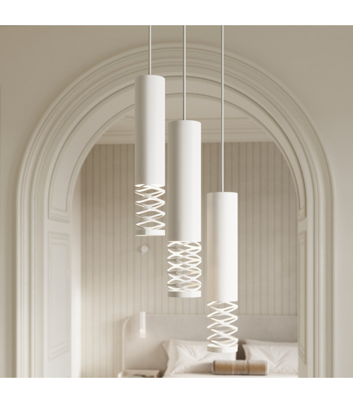 Lami Cluster Pendant Ceiling Light White 3x GU10-14