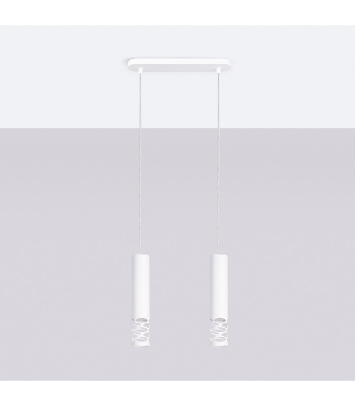 Liro Bar Pendant Ceiling Light White 2x GU10-2