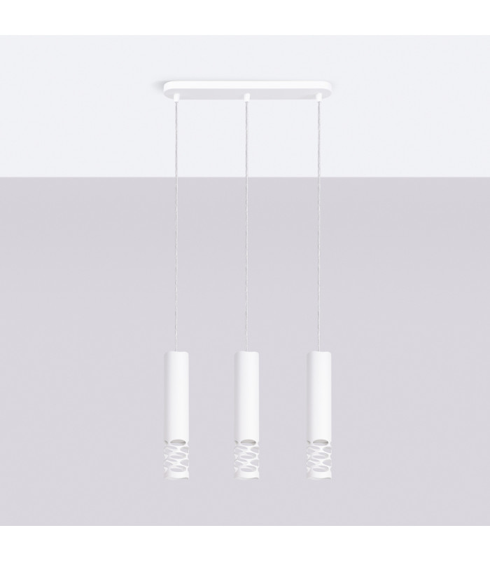 Liro Bar Pendant Ceiling Light White 3x GU10-2