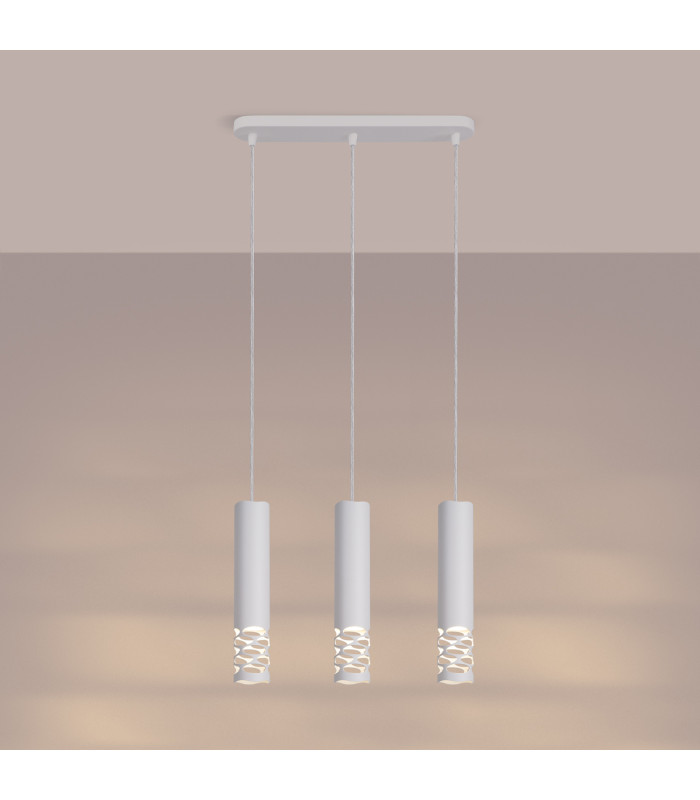 Liro Bar Pendant Ceiling Light White 3x GU10-3