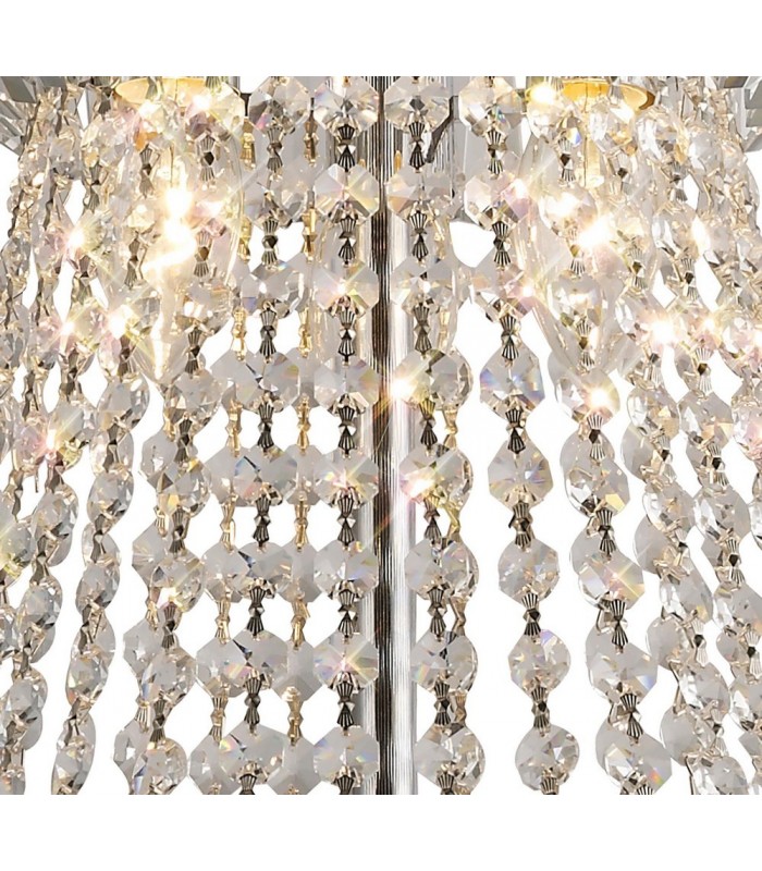 Ceiling Pendant Chandelier 13 Light Polished Chrome, Crystal - 7