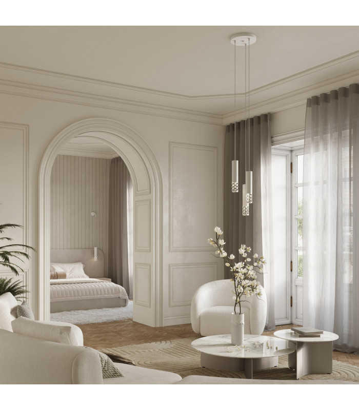Liro Bar Pendant Ceiling Light White 3x GU10-13