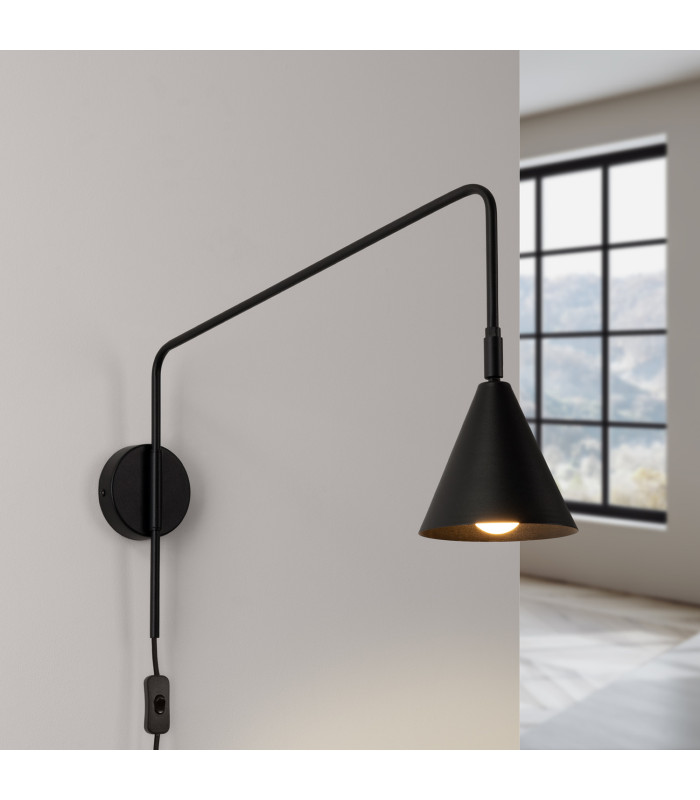 Nox Dome Wall Lamp Black 1x E14-3