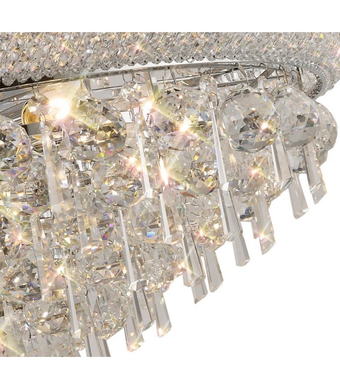 Ceiling Pendant Chandelier 13 Light Polished Chrome, Crystal - 10