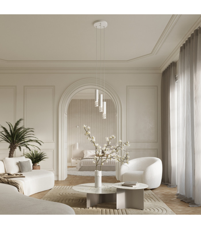 Liro Cluster Pendant Ceiling Light White 3x GU10-12