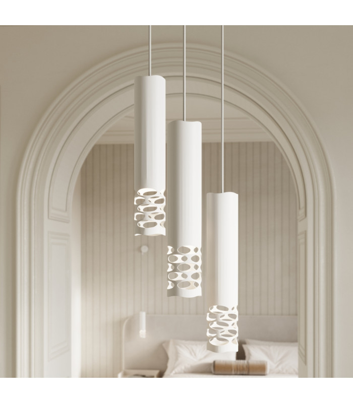 Liro Cluster Pendant Ceiling Light White 3x GU10-14