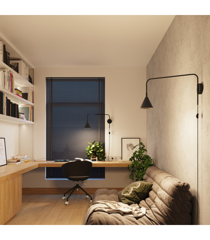 Nox Dome Wall Lamp Black 1x E14-12