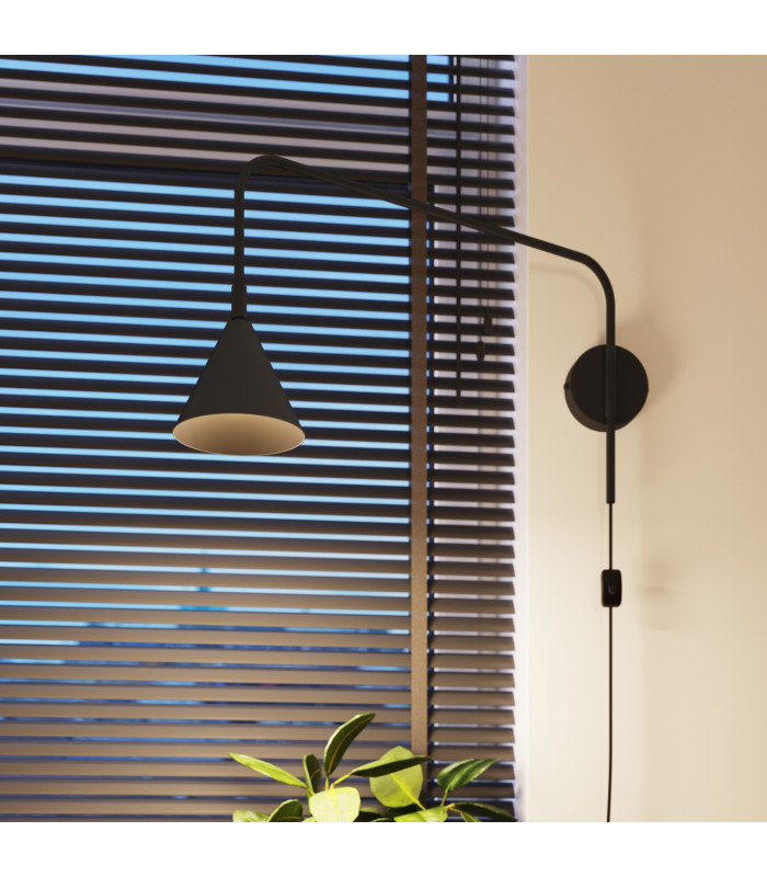 Nox Dome Wall Lamp Black 1x E14-14