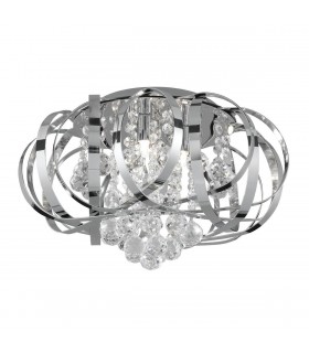 Tilly Chrome 3 Light Indoor Flush Ceiling Light Fixture - Searchlight 5973-3CC