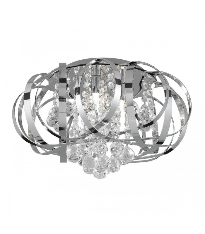 Tilly Chrome 3 Light Indoor Flush Ceiling Light Fixture - Searchlight 5973-3CC