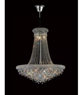 Ceiling Pendant Chandelier 18 Light Polished Chrome, Crystal - 2