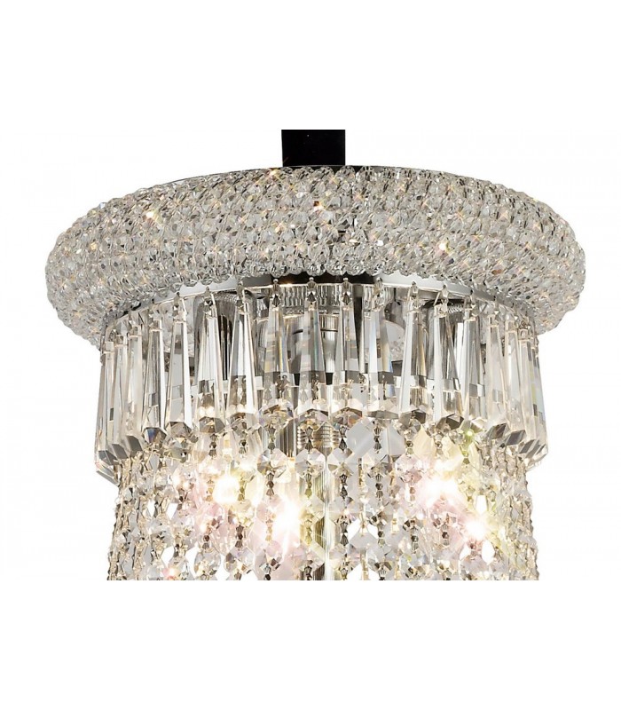 Ceiling Pendant Chandelier 18 Light Polished Chrome, Crystal - 4