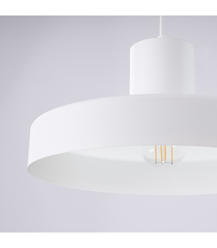 Bilo Dome Pendant Ceiling Light White 1x E27-6