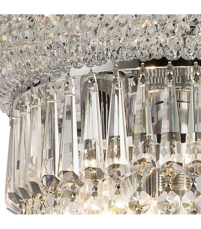 Ceiling Pendant Chandelier 18 Light Polished Chrome, Crystal - 5