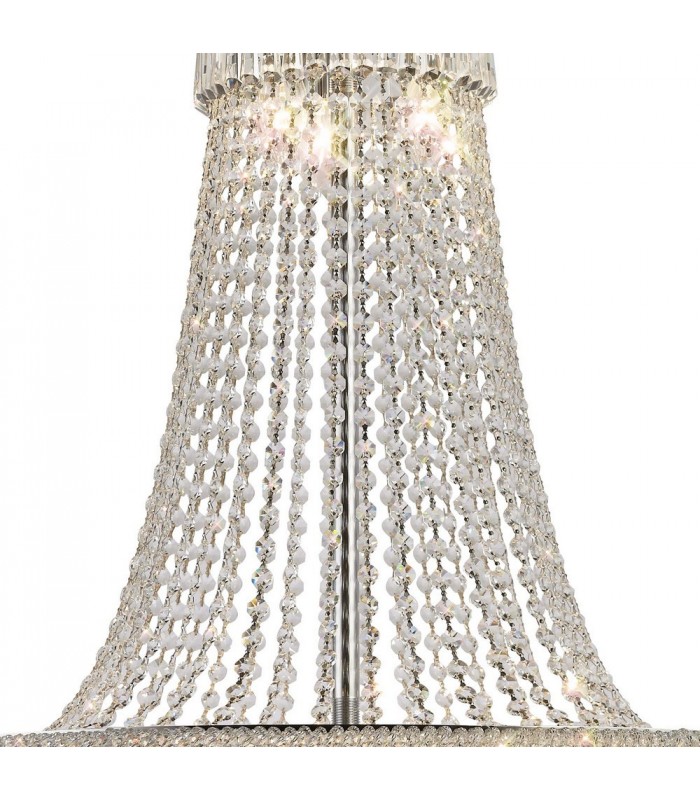 Ceiling Pendant Chandelier 18 Light Polished Chrome, Crystal - 6
