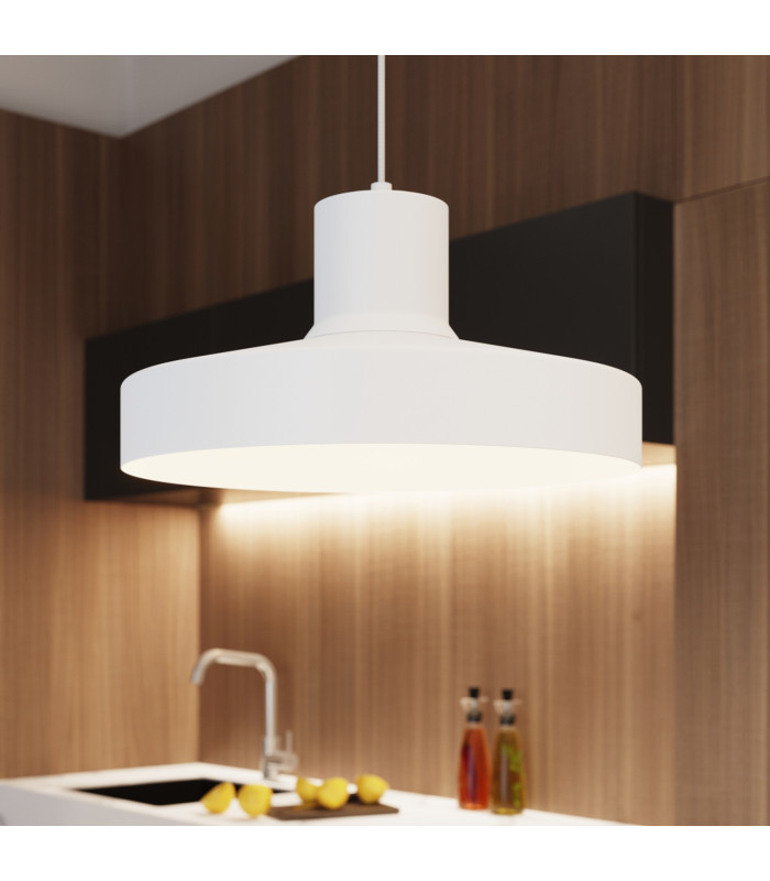 Bilo Dome Pendant Ceiling Light White 1x E27-14