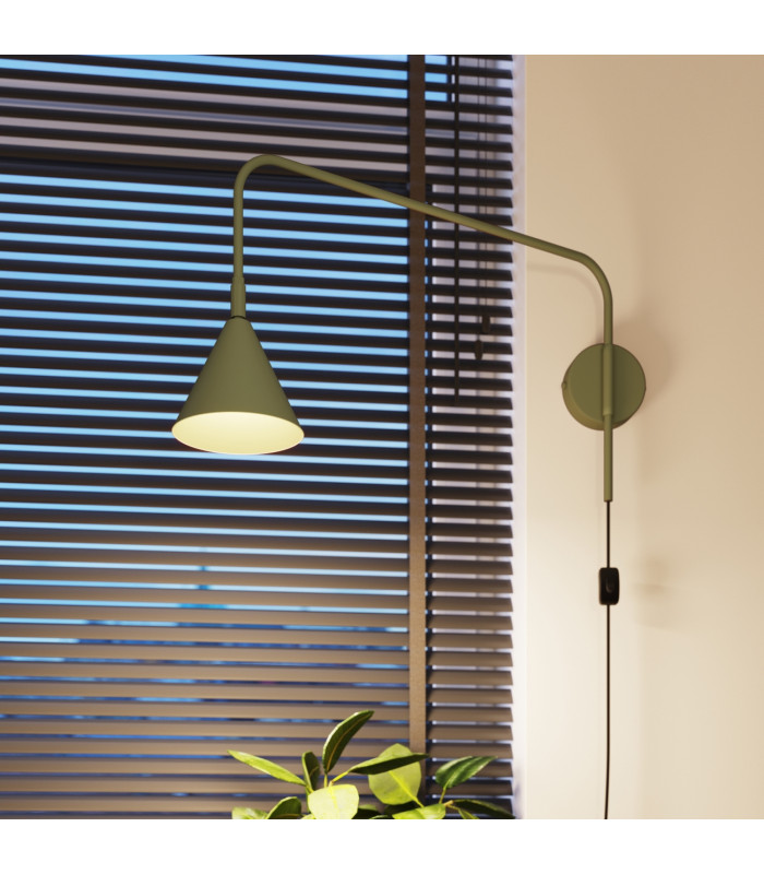 Nox Dome Wall Lamp Olive Green 1x E14-14