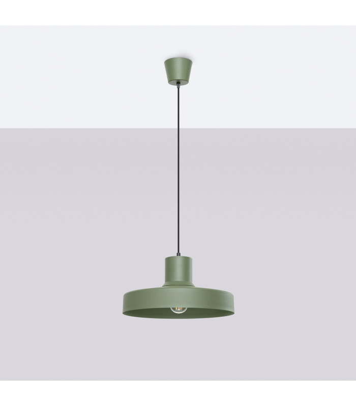 Bilo Dome Pendant Ceiling Light Olive Green 1x E27-2
