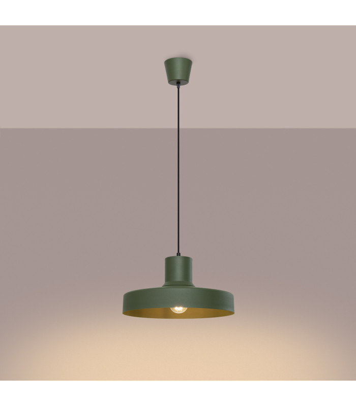 Bilo Dome Pendant Ceiling Light Olive Green 1x E27-3
