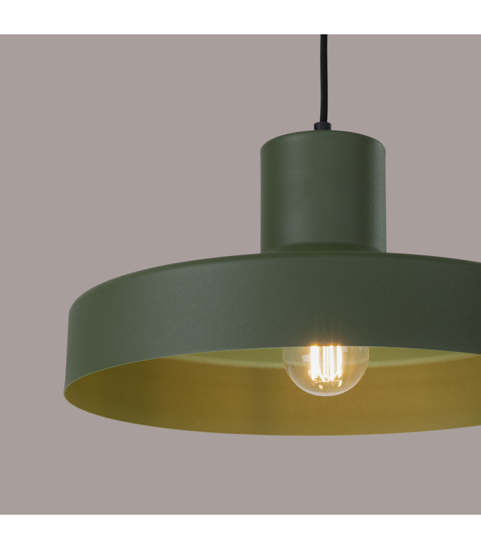 Bilo Dome Pendant Ceiling Light Olive Green 1x E27-4