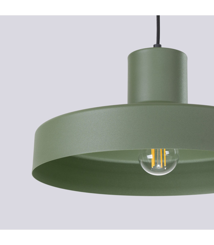 Bilo Dome Pendant Ceiling Light Olive Green 1x E27-6