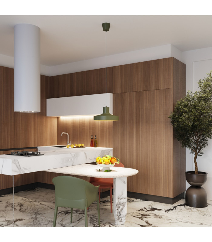 Bilo Dome Pendant Ceiling Light Olive Green 1x E27-13