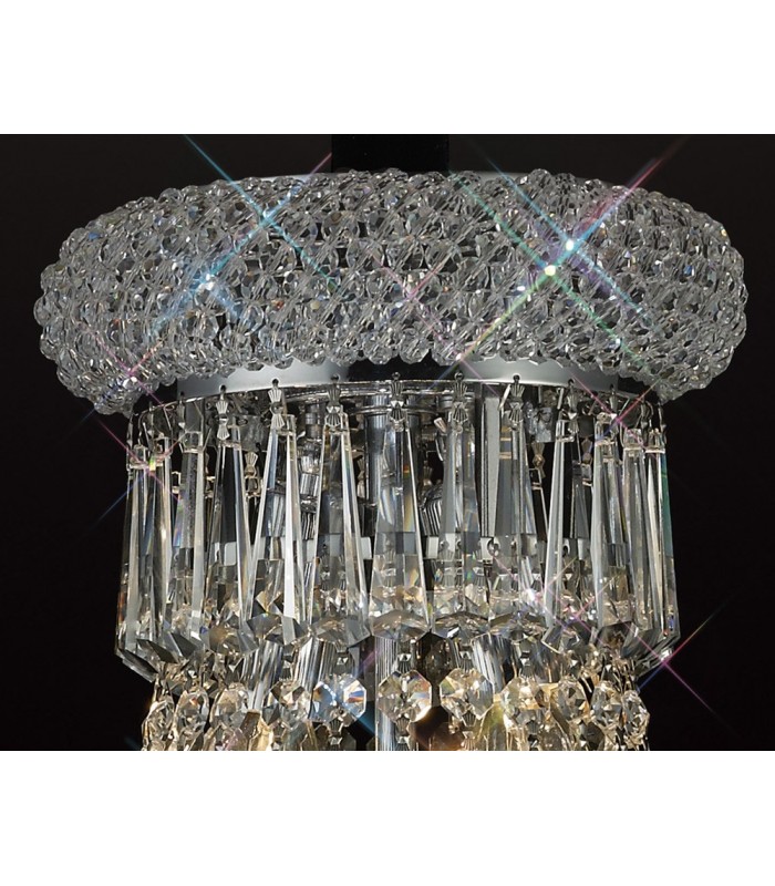 Ceiling Pendant Chandelier 18 Light Polished Chrome, Crystal - 17