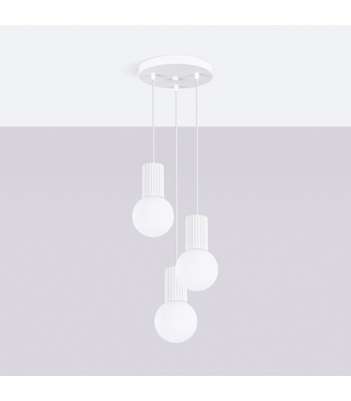 Halo Cluster Pendant Ceiling Light White 3x G9-2