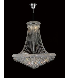 Ceiling Pendant Chandelier 20 Light Polished Chrome, Crystal - 2