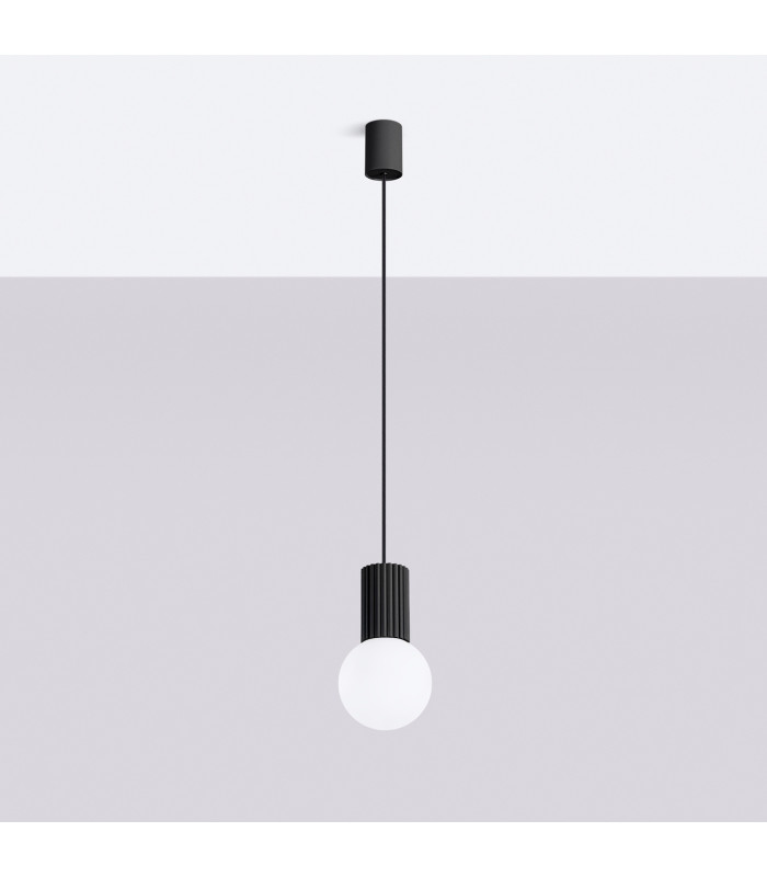 Halo Slim Pendant Ceiling Light Black 1x G9-2